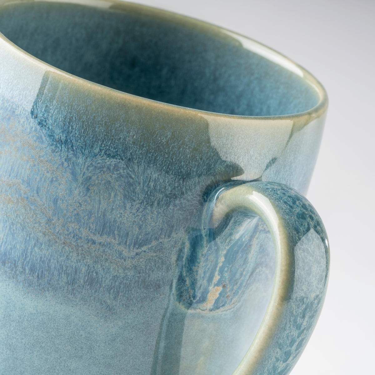 KAFFEEBECHERSET TIEFER SEE 4-teilig  - Blau/Grün, Basics, Keramik (11/10.4/8cm) - Gipfelstück