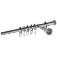 TELESKOPSTANGENGARNITUR 120-210 cm  - Edelstahlfarben, Design, Metall (120-210cm) - Homeware