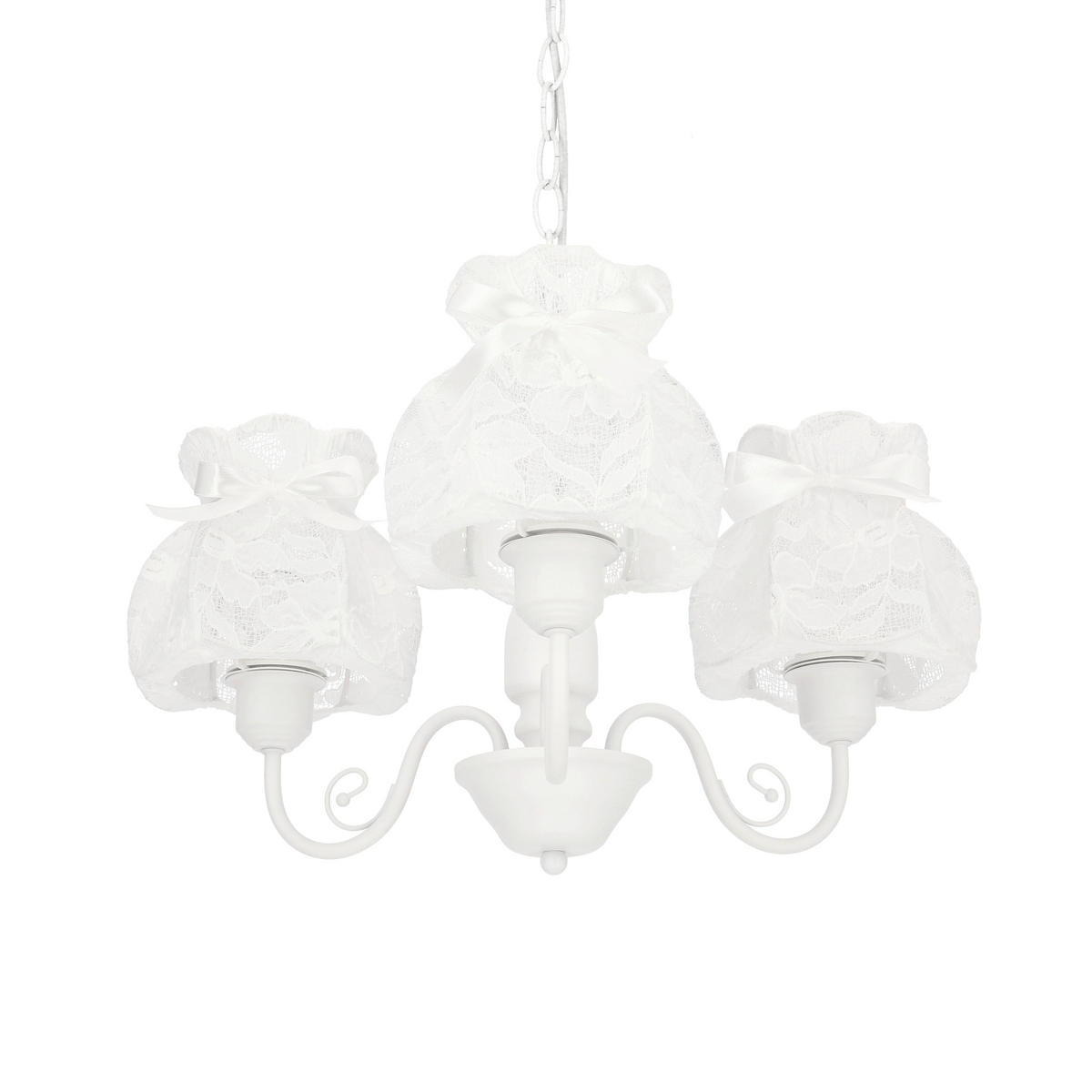 PENDELLEUCHTE 53/53/82 cm  - Weiß, KONVENTIONELL, Textil/Metall (53/53/82cm)