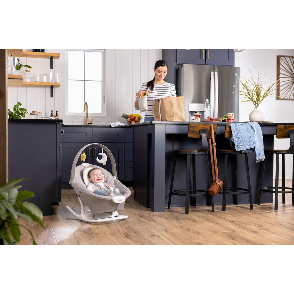 Thumbnail - Graco Schaukelwippe Softsway, Grau, Weiß, Textil, 72.8x89.3x91.5 cm, Bezug abnehmbar, waschbar, Sicherheitsgurt, Spielbo...