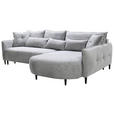 ECKSOFA  in Chenille Hellgrau  285/200 cm  - Hellgrau/Schwarz, MODERN, Textil/Metall (285/200cm) - Carryhome