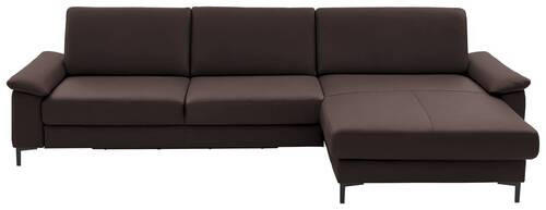ECKSOFA in Echtleder Dunkelbraun  334/176 cm  - Dunkelbraun/Schwarz, Design, Leder/Metall (334/176cm) - Dieter Knoll