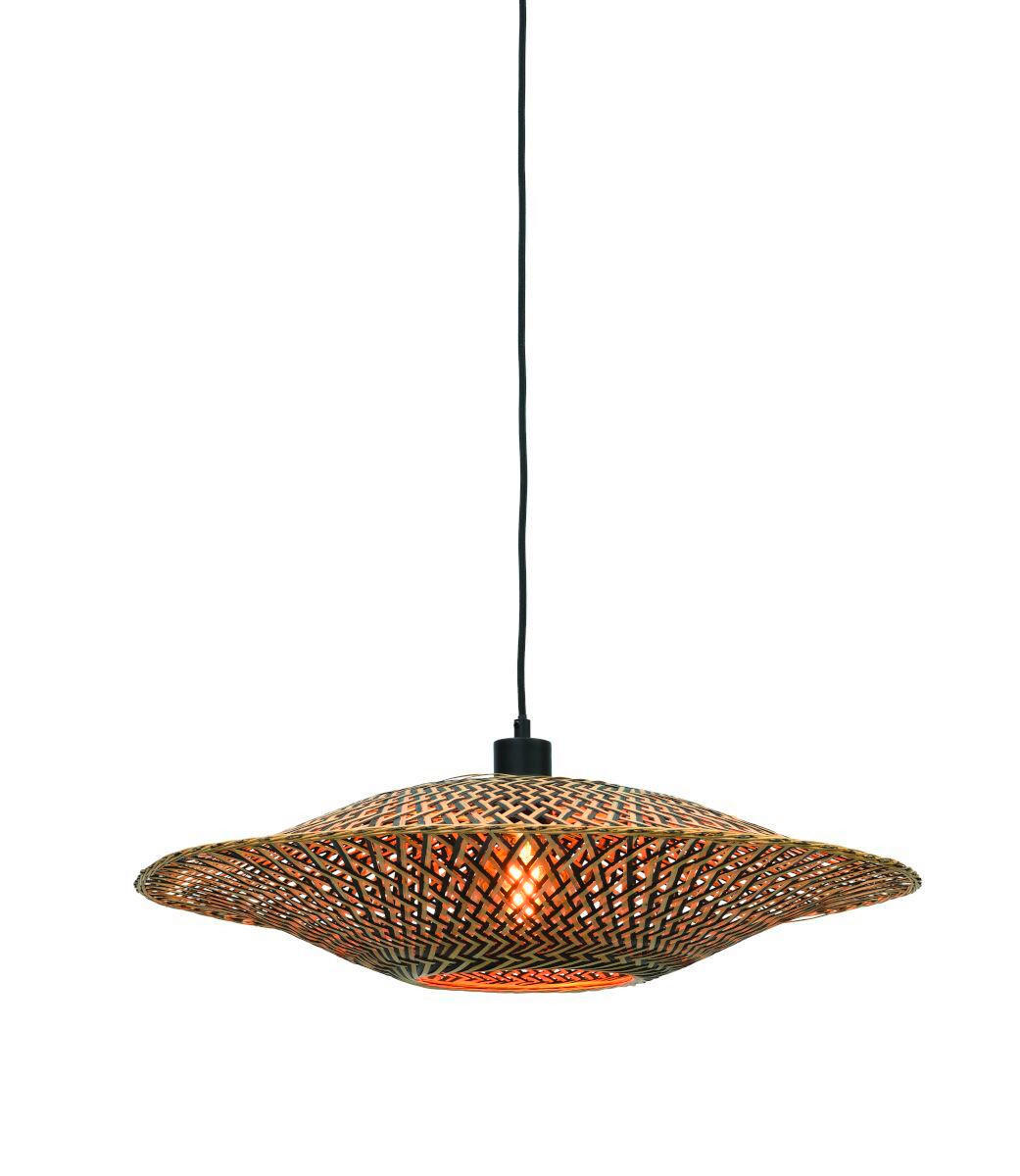 HÄNGELEUCHTE 60/15 cm  - Hellbraun/Schwarz, Natur, Naturmaterialien (60/15cm) - Good & Mojo