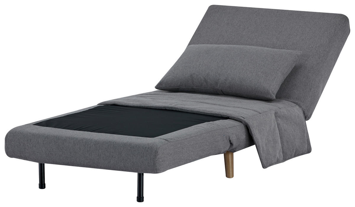 SCHLAFSESSEL Mikrofaser Dunkelgrau    - Dunkelgrau/Naturfarben, MODERN, Holz/Textil (77/81/90cm) - MID.YOU