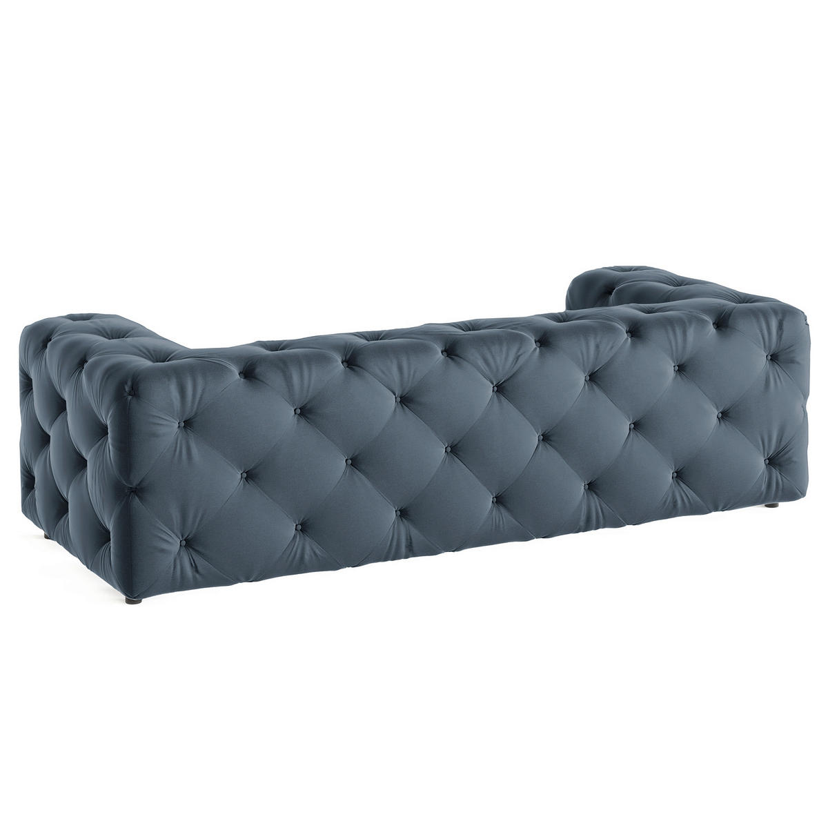 3-SITZER-SOFA Samt Dunkelblau  - Schwarz/Dunkelblau, Design, Kunststoff/Textil (230/71/100cm) - P & B