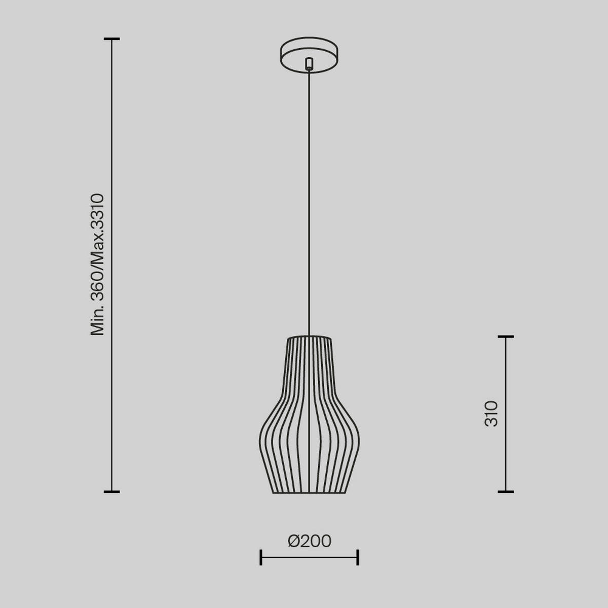 PENDELLEUCHTE Roots 30/342.5 cm  - Schwarz, Design, Metall (30/342.5cm) - MAYTONI