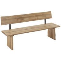 SITZBANK 180/87/46 cm Eichefarben Wildeiche massiv  - Eichefarben, Design, Holz/Metall (180/87/46cm) - Linea Natura