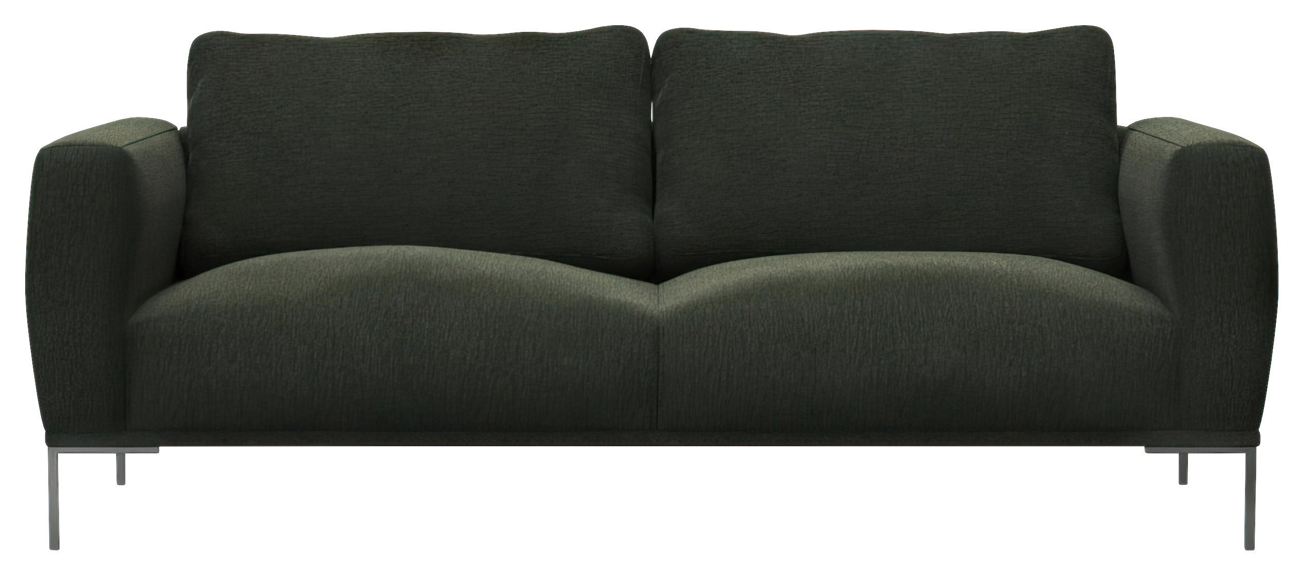3-SITZER-SOFA Webstoff, Flachgewebe Waldgrün  - Waldgrün/Schwarz, Design, Textil/Metall (212/80,5/88cm) - Livetastic