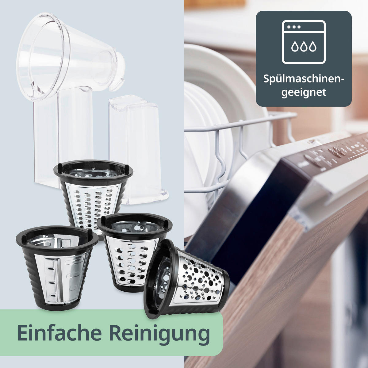 ALLZWECKREIBE elektrische Reibe  - Schwarz, Basics, Kunststoff/Metall (20,5/15/28,3cm) - ADE