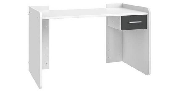 SCHREIBTISCH 124/70/77 cm in Graphitfarben, Weiß - Alufarben/Graphitfarben, KONVENTIONELL, Holzwerkstoff/Kunststoff (124/70/77cm) - Carryhome