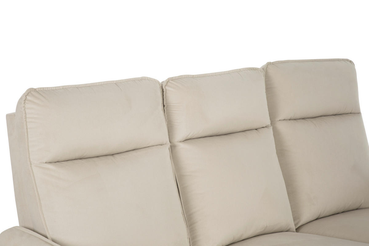 SITZGARNITUR in Samt Beige  - Beige, Konventionell, Textil/Metall (72/102/85.5cm) - P & B