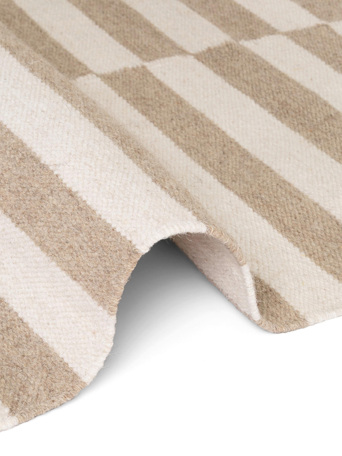 HANDWEBTEPPICH 160/230 cm Vika Weiß, Beige rechteckig  - Beige/Weiß, Basics, Textil (160/230cm) - Hanse Home
