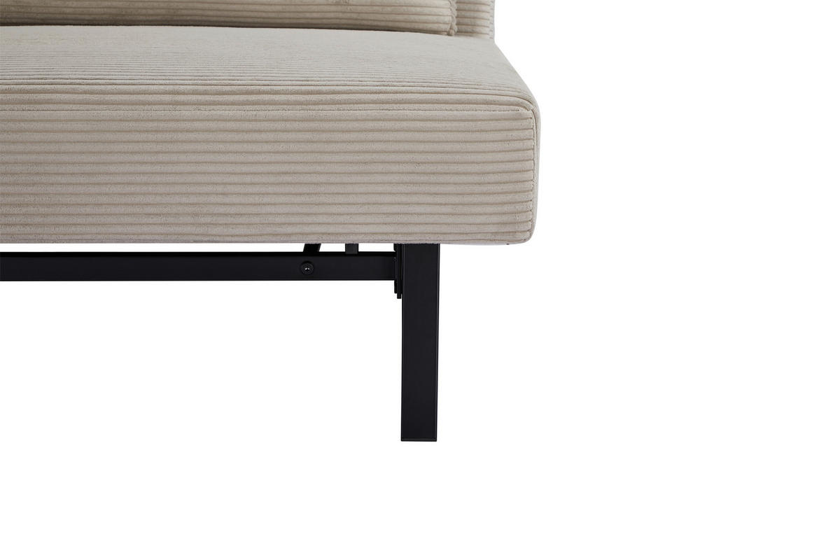 SCHLAFSOFA Cord Beige  - Beige/Schwarz, Design, Textil/Metall (191/92/99cm) - Carryhome