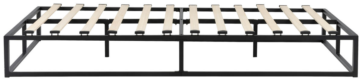 METALLBETT 140/200 cm  in Naturfarben, Schwarz  - Schwarz/Naturfarben, Basics, Holz/Metall (140/200cm) - Boxxx