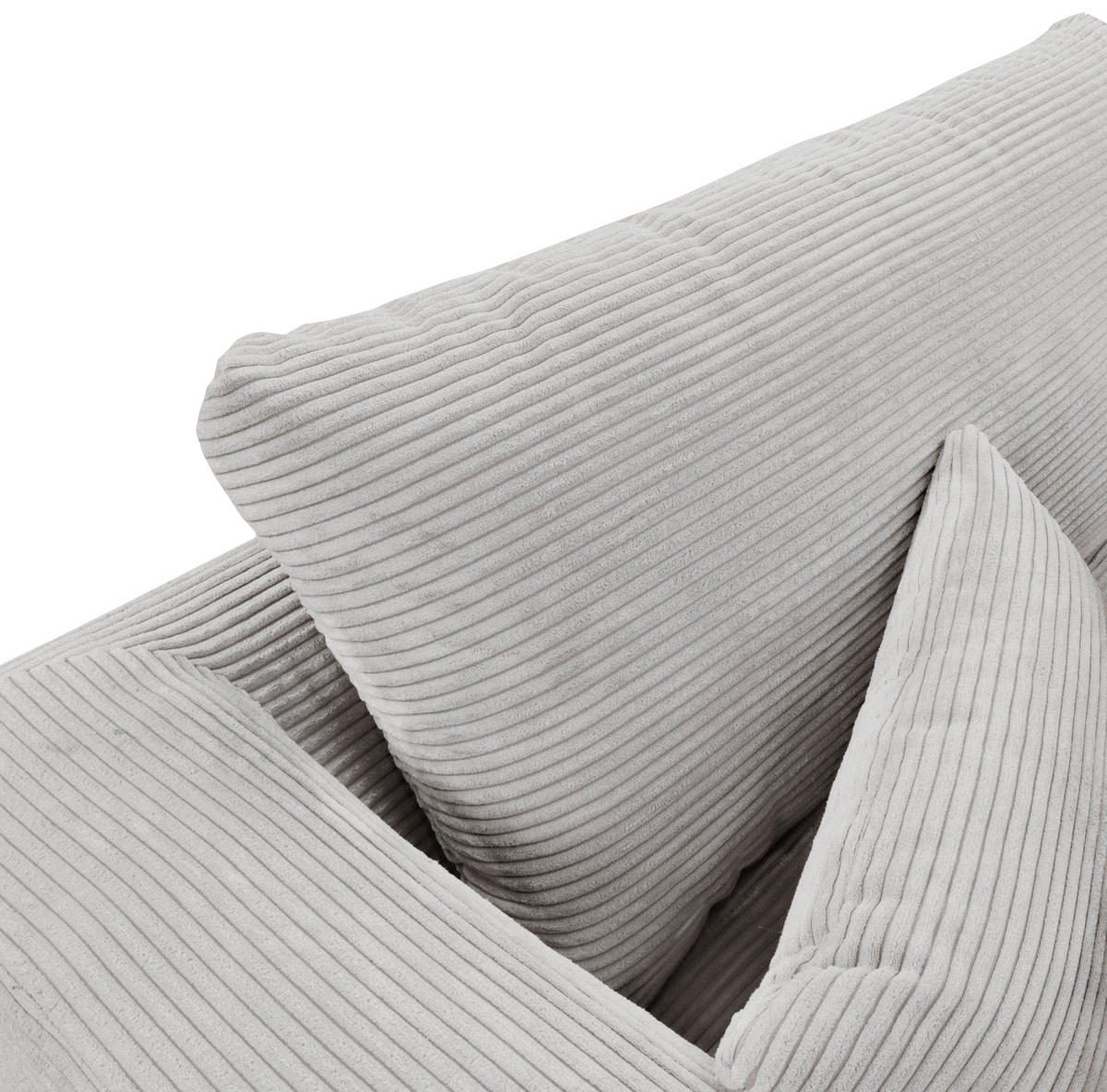 ECKSOFA in Cord Hellgrau  - Hellgrau/Schwarz, Design, Textil/Metall (172/313cm) - Livetastic