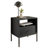 NACHTKÄSTCHEN 54/56/39 cm  in Graphitfarben  - Schwarz/Graphitfarben, MODERN, Holzwerkstoff/Metall (54/56/39cm) - MID.YOU