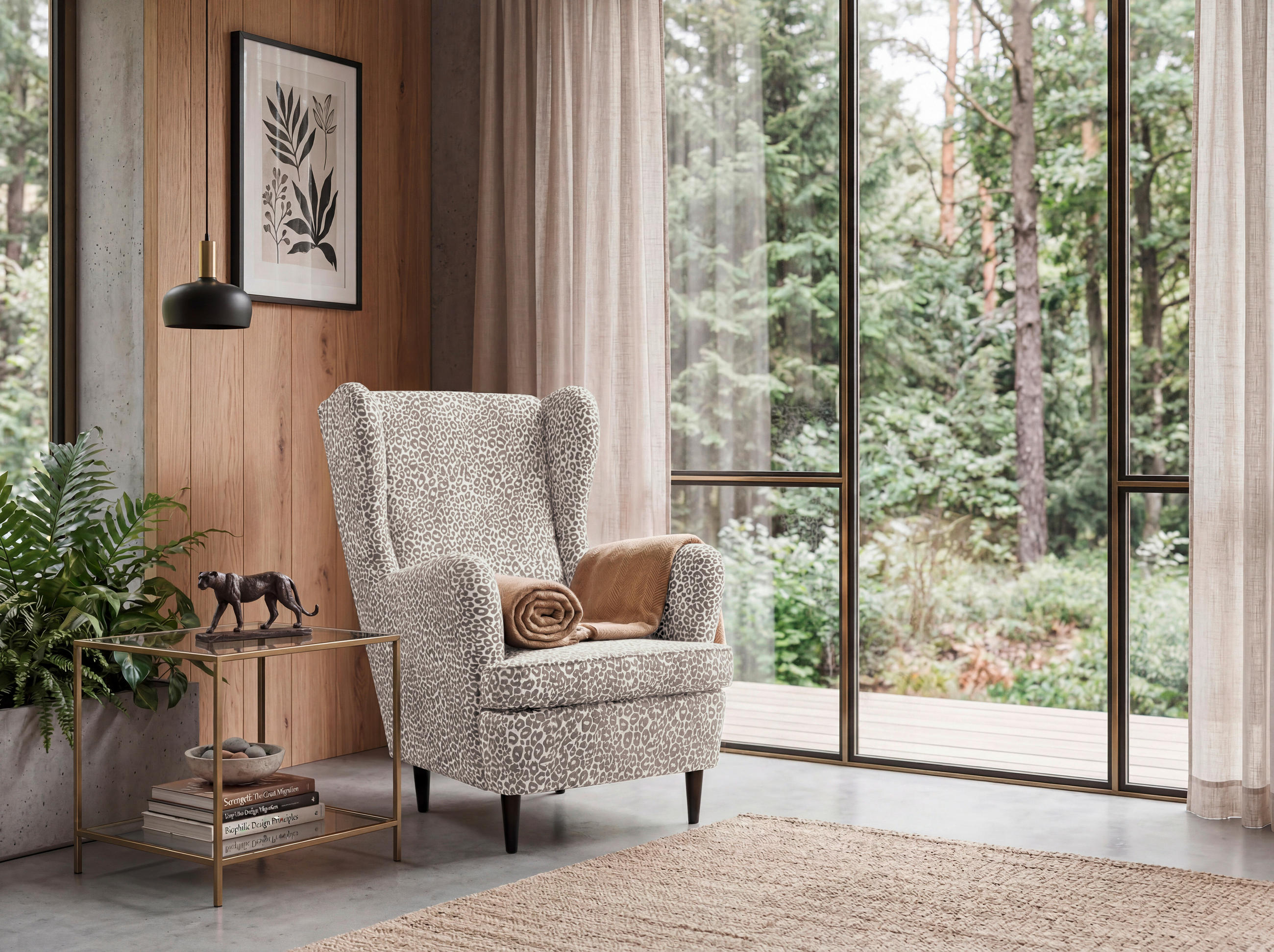 SESSEL in Jacquard, Webstoff Beige  - Beige/Schwarz, MODERN, Holz/Textil (78/102/98cm) - MID.YOU