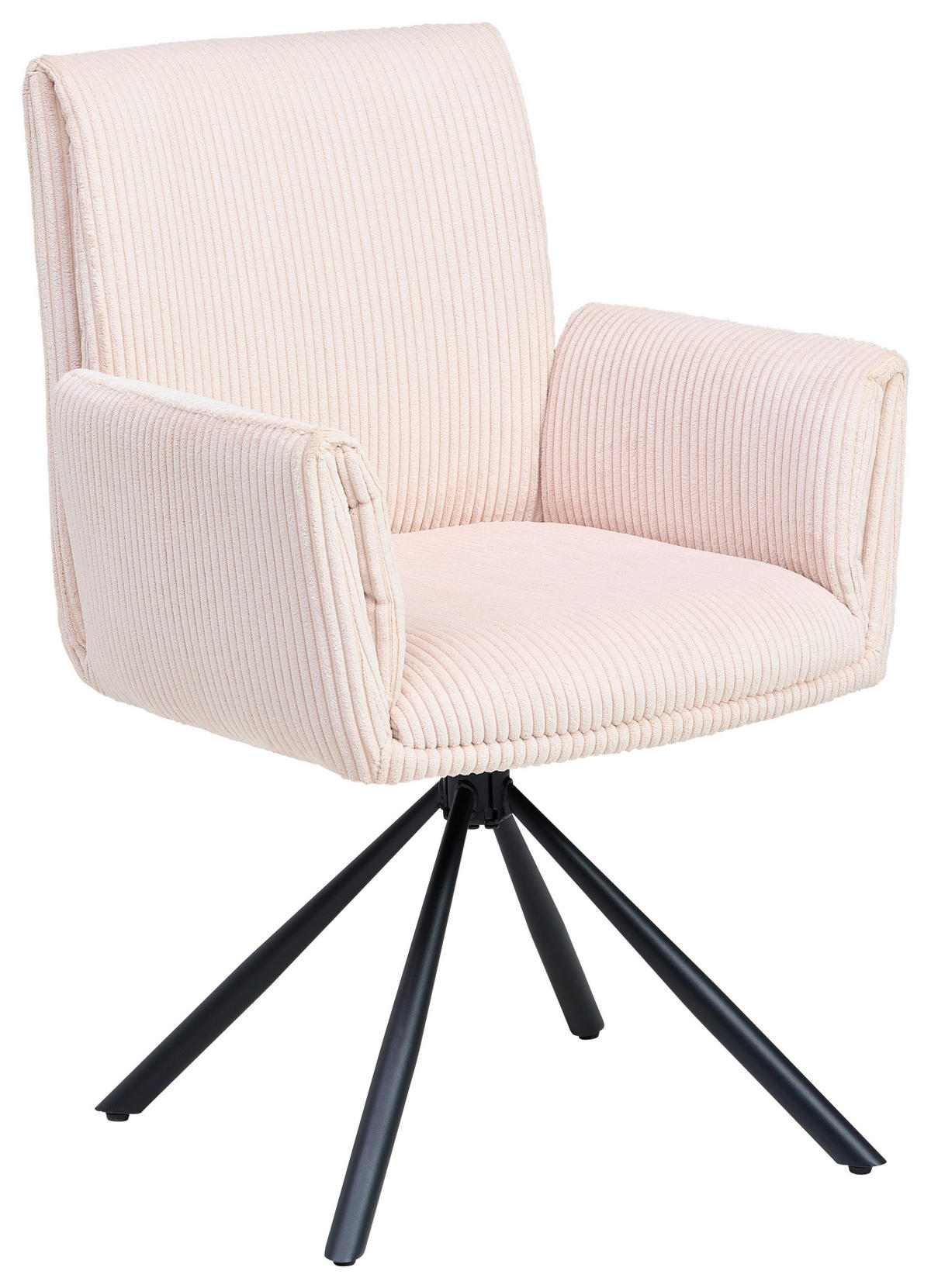 ARMLEHNSTUHL  in Eisen Cord  - Creme/Schwarz, MODERN, Textil/Metall (65/90/62cm) - MID.YOU