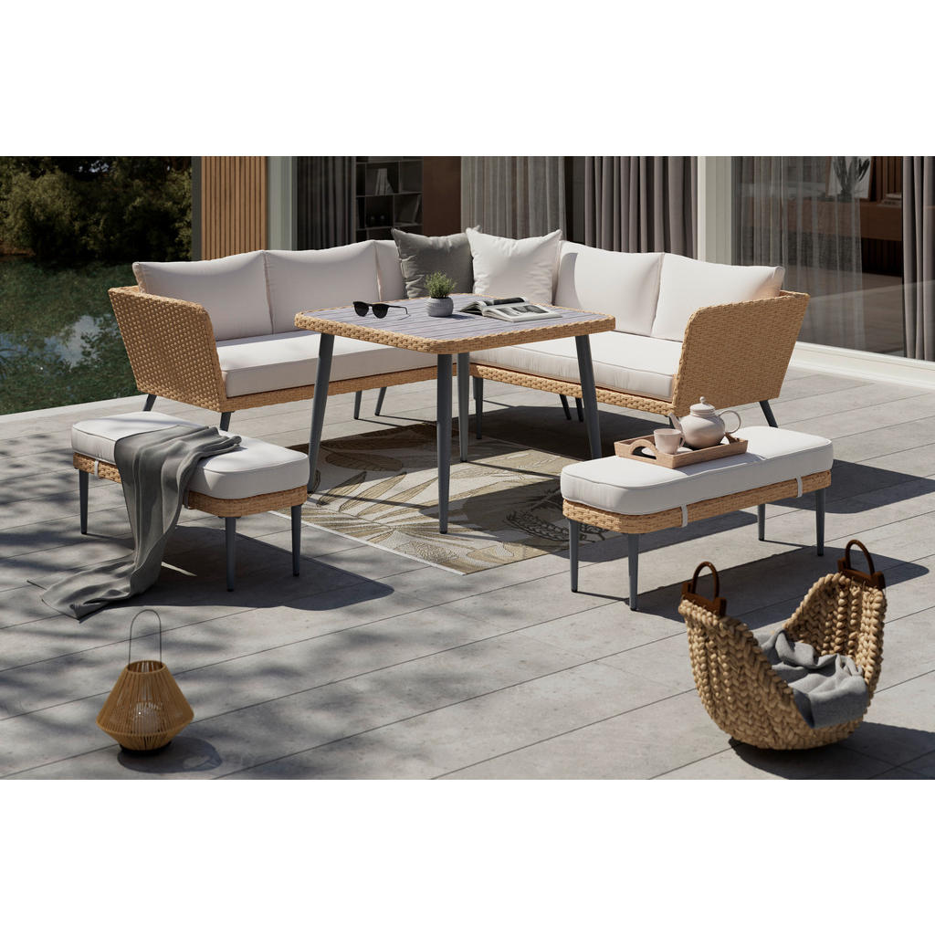 Ambia Garden ZAHRADNÍ JÍDELNÍ SET 6dílné, kov, plast, textil