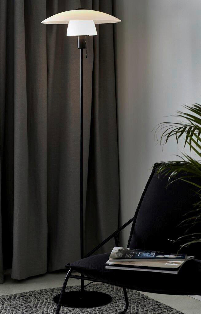 STEHLEUCHTE 40/150 cm - Schwarz/Weiß, Design, Glas/Metall (40/150cm) - Nordlux