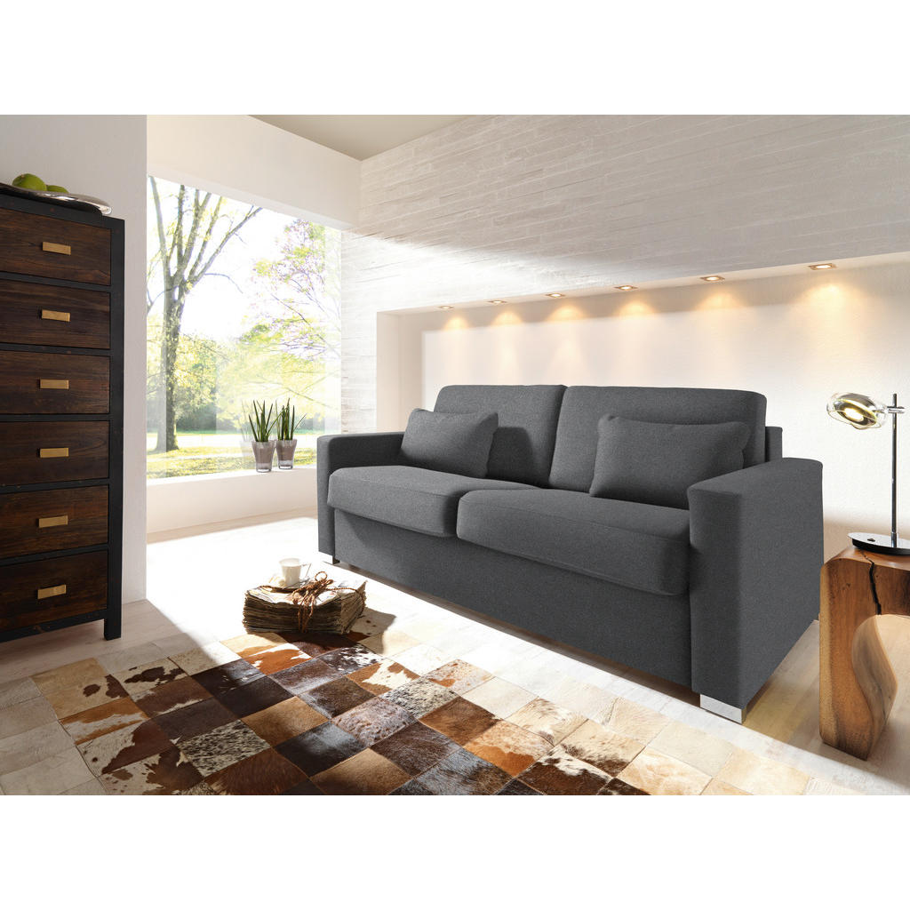 Thumbnail - Novel Schlafsofa, Anthrazit, Textil, 2-Sitzer, 188x86x97 cm, Stoffauswahl, Schlafen auf Sitzhöhe, Rücken echt, Kinder- &...