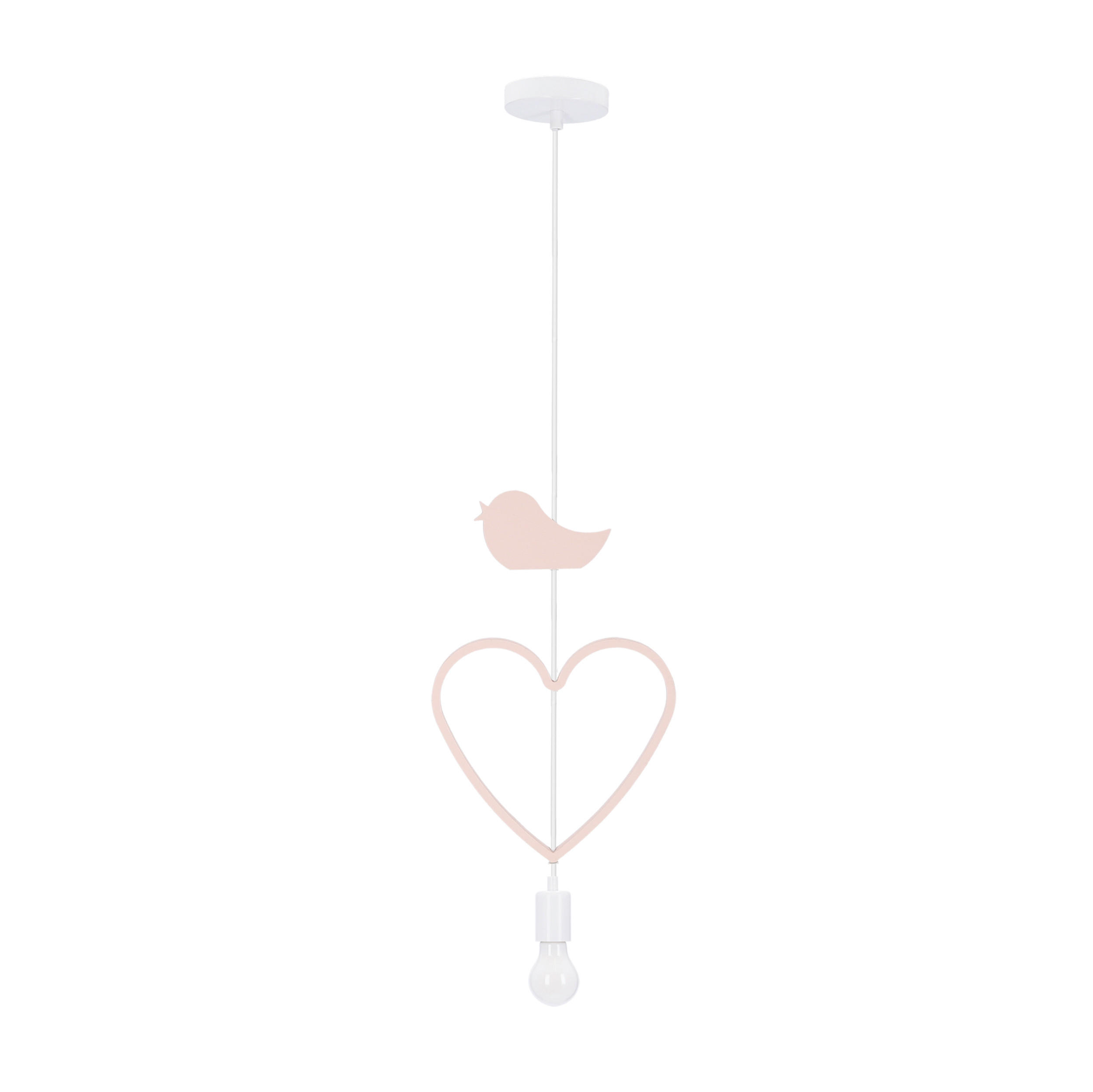 KINDERHÄNGELEUCHTE 27/10/90 cm   - Pink/Weiß, Basics, Holzwerkstoff/Metall (27/10/90cm)