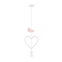 KINDERHÄNGELEUCHTE 27/10/90 cm   - Pink/Weiß, Basics, Holzwerkstoff/Metall (27/10/90cm)