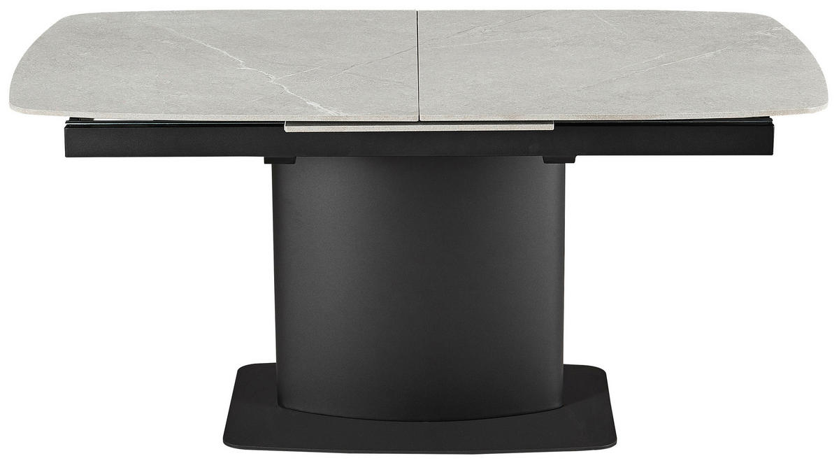 JEDILNA MIZA, siva, črna  - črna/siva, Basics, kovina/keramika (160-210/76/90cm) - Novel