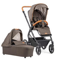 KOMBIKINDERWAGEN FX4 Style Set  - Dunkelbraun/Schwarz, Basics, Textil/Metall (57/129/100cm) - Gesslein