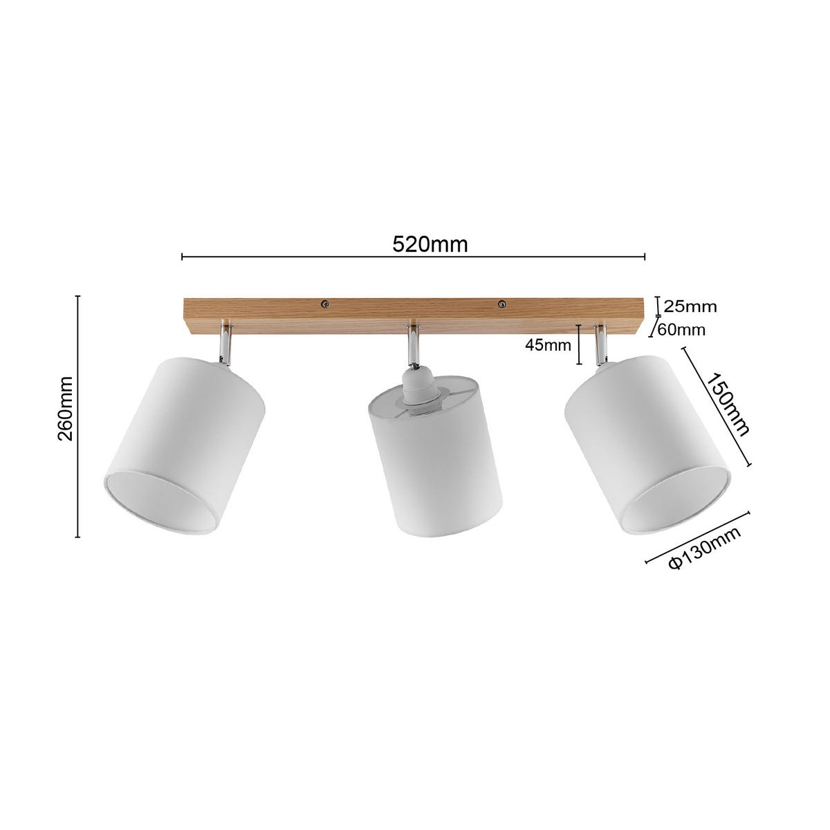 STRAHLER Sofia 82/38/26 cm  - Eschefarben/Weiß, Natur, Holz/Textil (82/38/26cm) - Marama