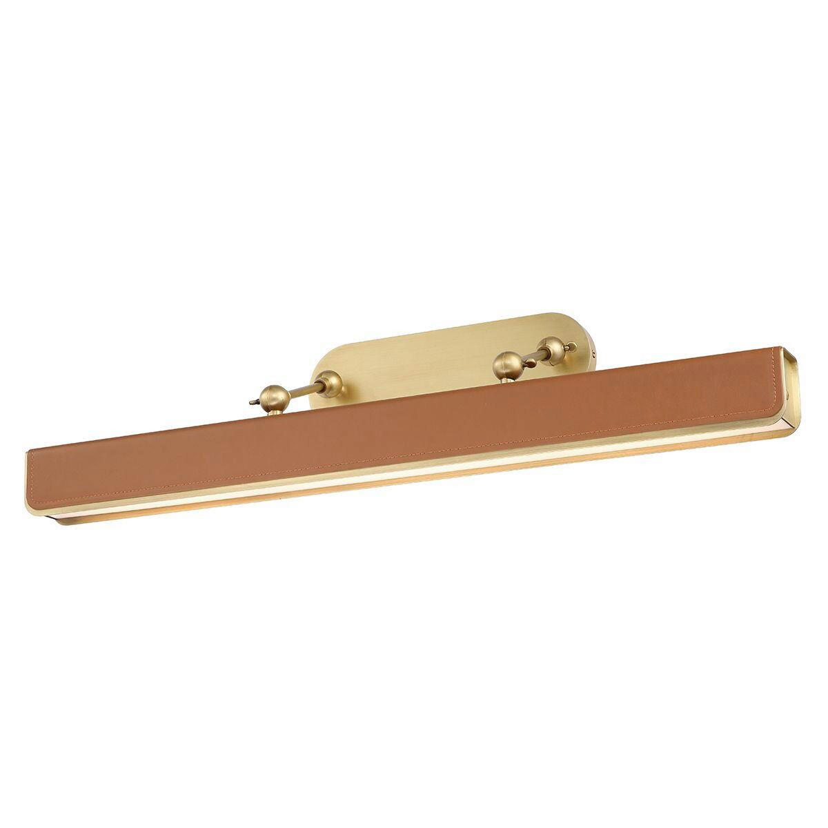 WANDLEUCHTE    - Messingfarben, KONVENTIONELL, Leder/Kunststoff (19,7/80/24,8cm) - Elstead Lighting