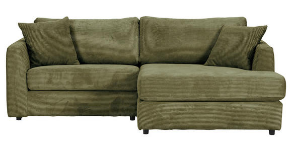 ECKSOFA Dunkelgrün Cord Zierkissen, Rückenkissen, Rücken echt  - Dunkelgrün/Schwarz, KONVENTIONELL, Kunststoff/Textil (234/170cm) - Carryhome