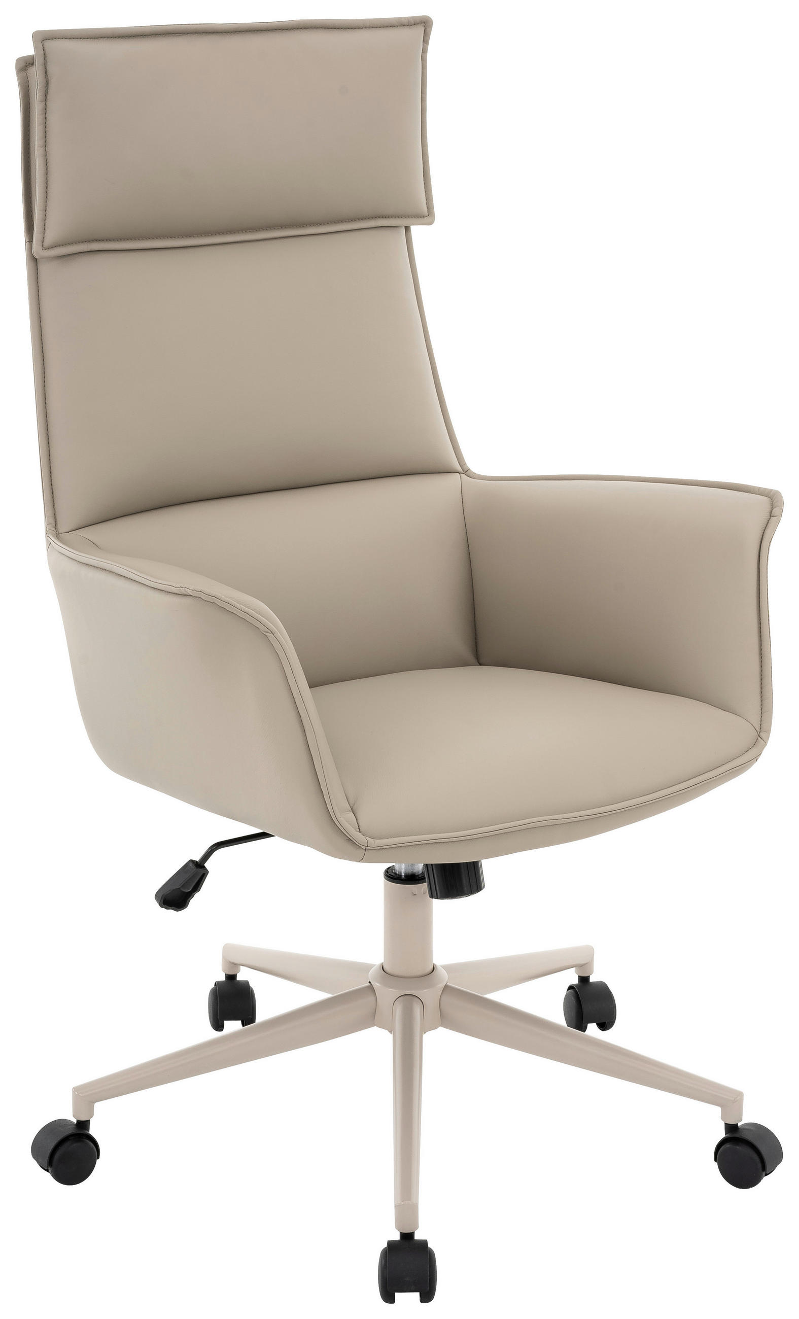 DREHSTUHL Lederlook Taupe  - Taupe, MODERN, Kunststoff/Textil (67/111-121/65cm) - Novel
