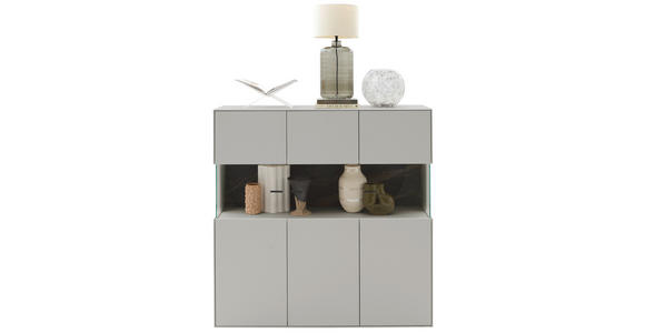 HIGHBOARD Hellgrau  121,9/121,5/45,2 cm  - Hellgrau/Schwarz, Design, Glas/Keramik (121,9/121,5/45,2cm) - Dieter Knoll