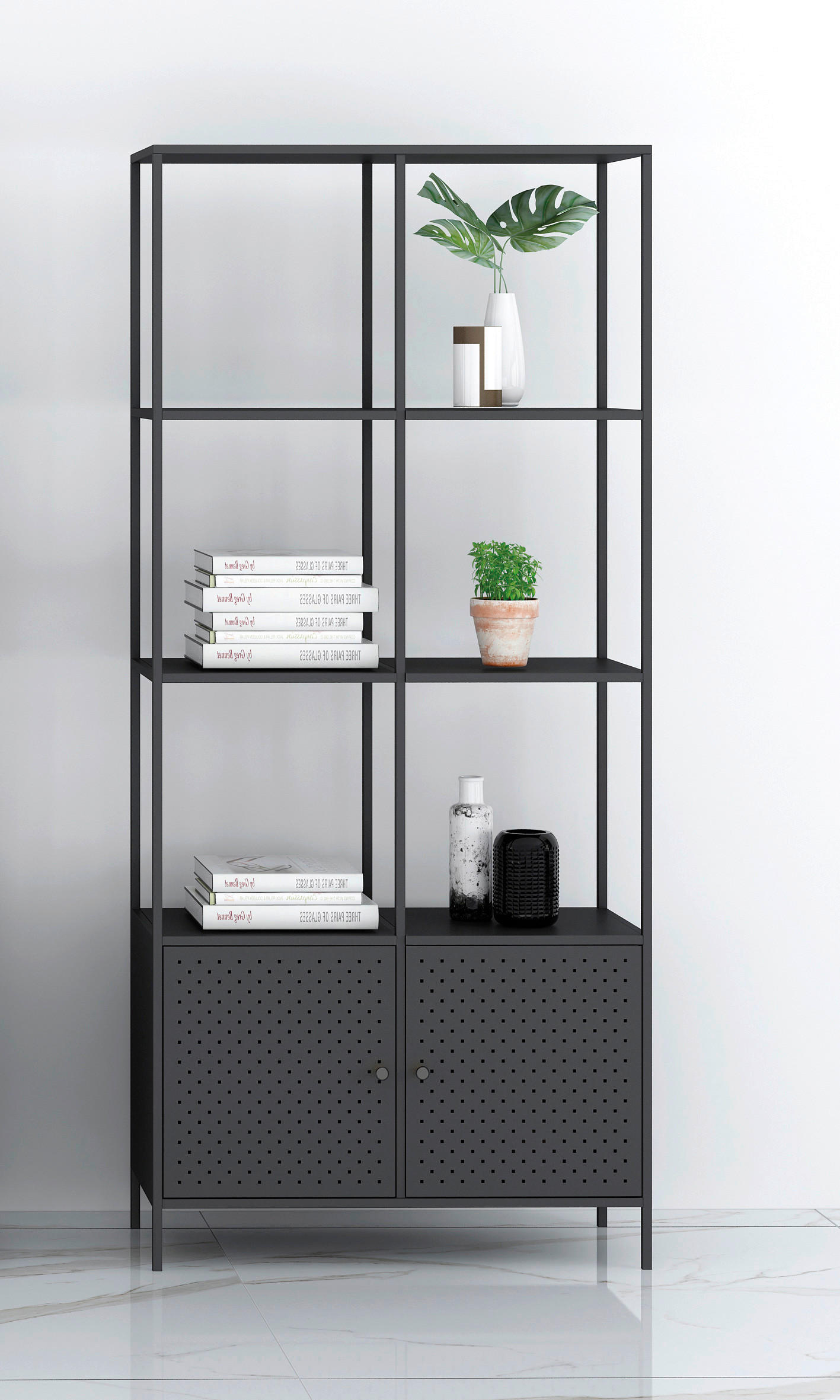REGAL Schwarz  - Schwarz, Design, Metall (80/175/35cm)