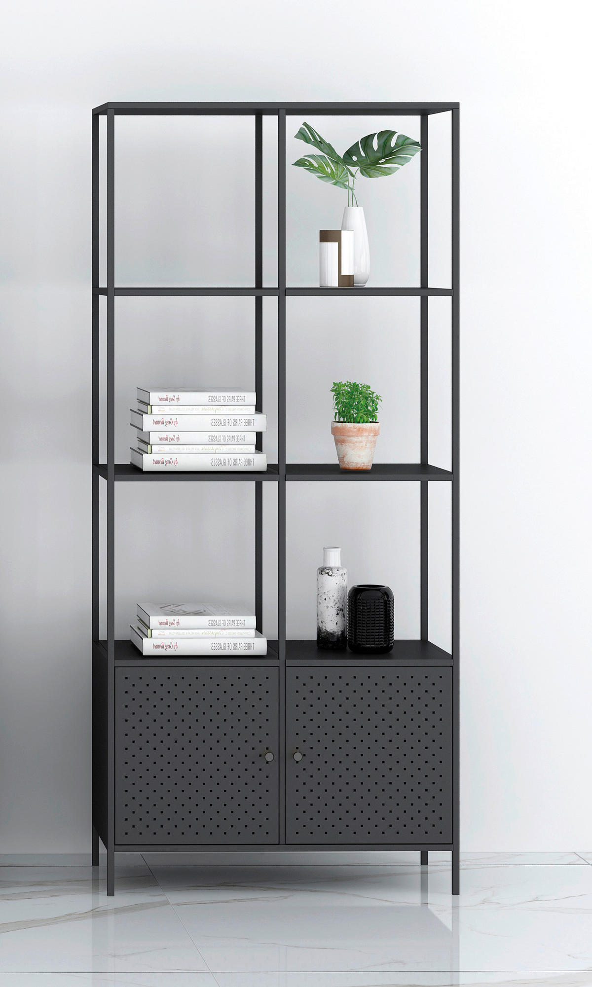 REGAL Schwarz  - Schwarz, Design, Metall (80/175/35cm)