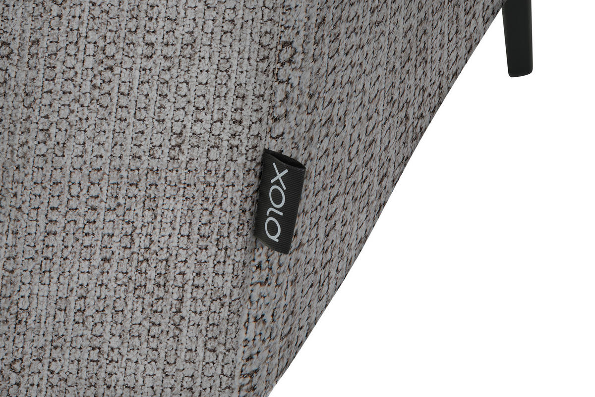 ECKSOFA in Webstoff Taupe  - Taupe/Schwarz, Design, Textil/Metall (205/280cm) - MID.YOU