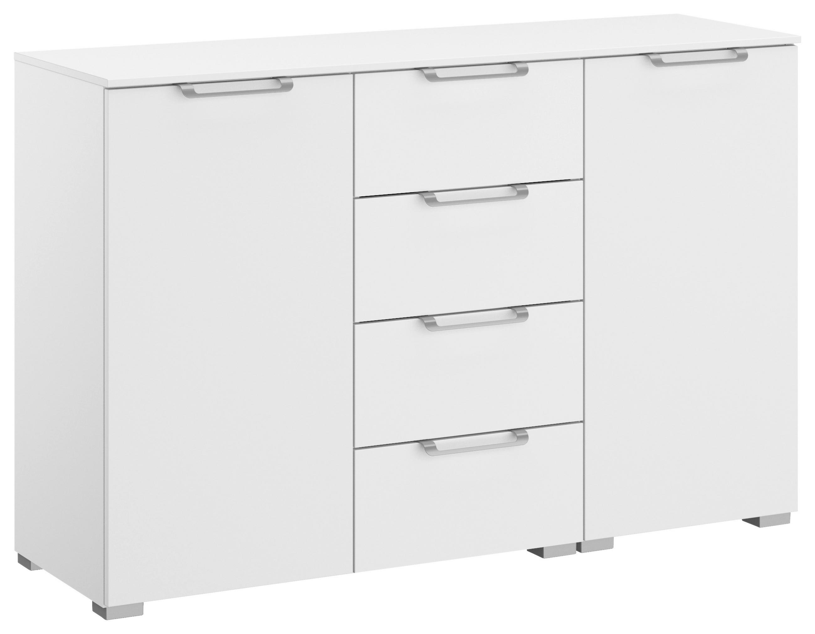 SIDEBOARD 120/81/42 cm  in Weiss  - Weiss/Silberfarben, Design, Holzwerkstoff/Kunststoff (120/81/42cm) - Novel