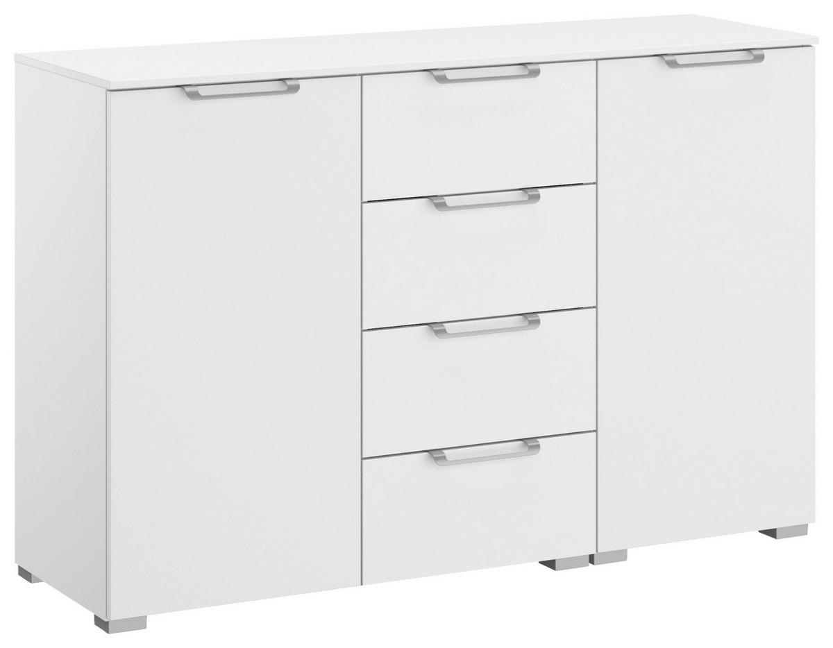 SIDEBOARD 120/81/42 cm  in Weiss  - Weiss/Silberfarben, Design, Holzwerkstoff/Kunststoff (120/81/42cm) - Novel