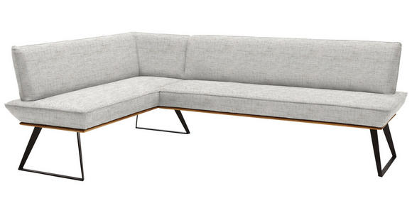 ECKBANK 183/243 cm in Schwarz, Eichefarben, Beige - Eichefarben/Beige, Design, Holz/Textil (183/243cm) - Voleo