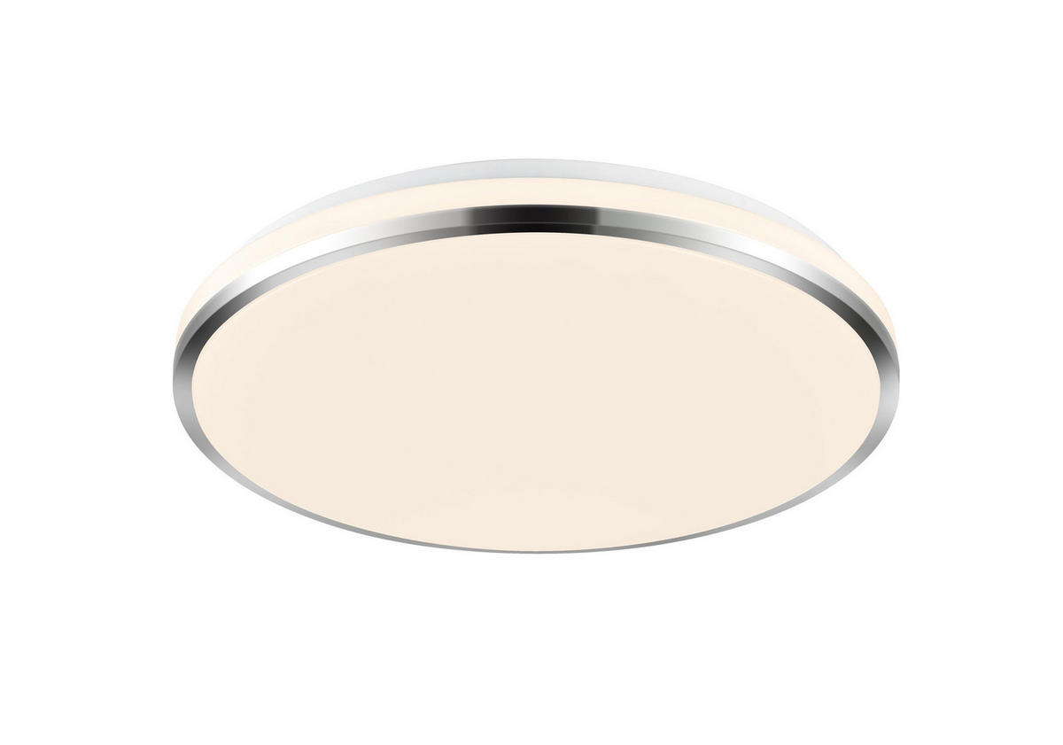 LED MENNYEZETI LÁMPA - króm/fehér, Lifestyle, műanyag/fém (45/6,5cm) - Novel