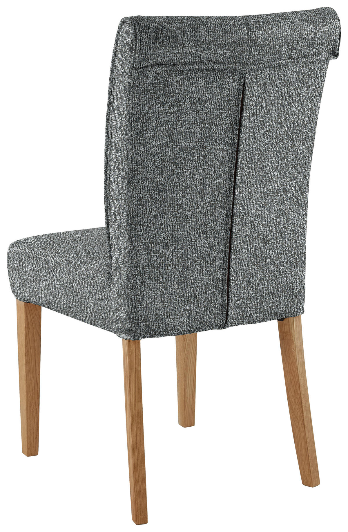 STUHL  Typenauswahl Jacquard, Flachgewebe  Dunkelgrau  - Dunkelgrau/Eichefarben, Natur, Holz/Textil (48/97/60,5cm) - Moderano