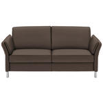 3-SITZER-SOFA Latina in Echtleder Dunkelbraun   - Dunkelbraun/Alufarben, Design, Leder/Metall (190/82/99cm) - Dieter Knoll