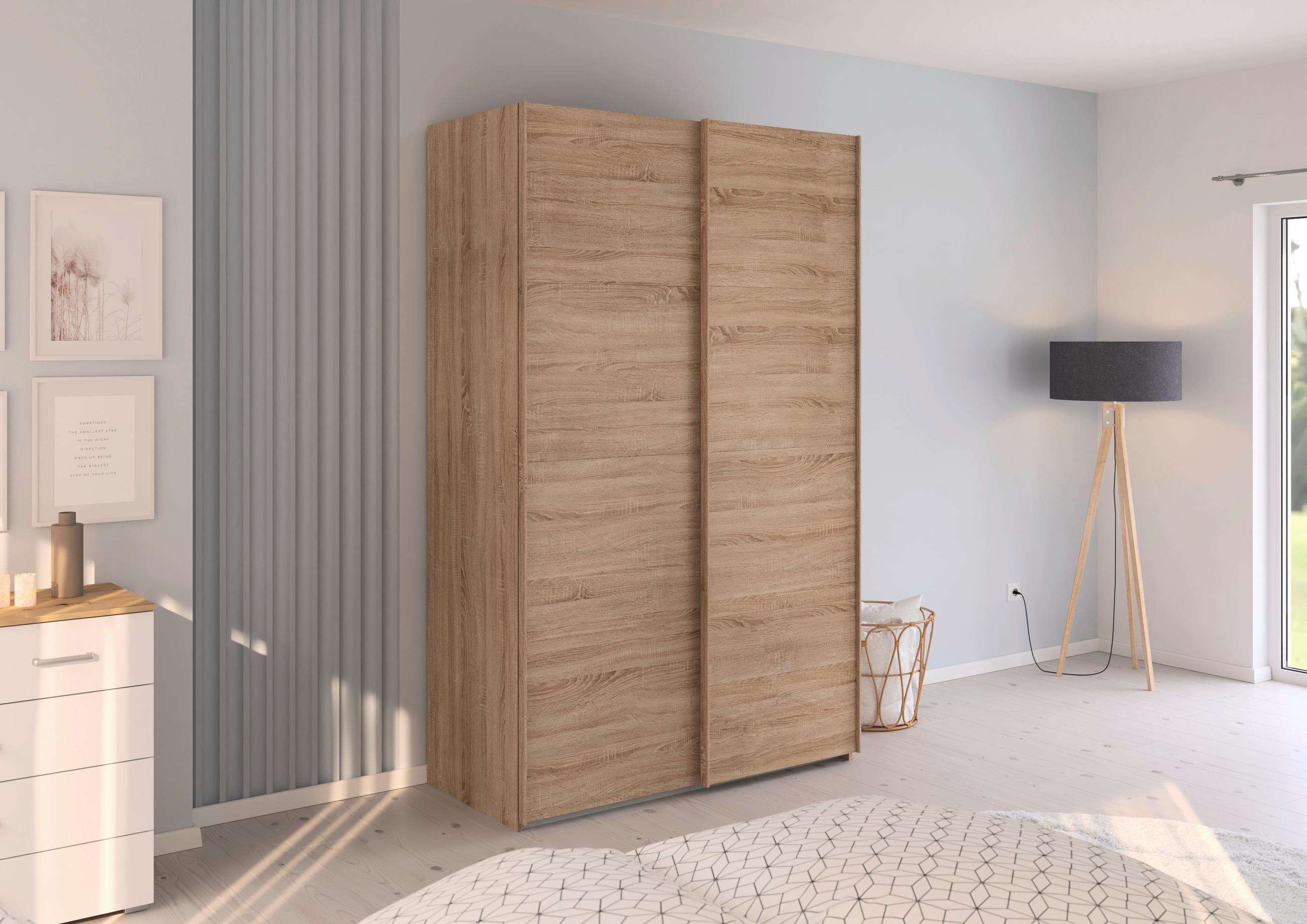 SCHWEBETÜRENSCHRANK 137/223/68 cm 2-türig Sonoma Eiche  - Sonoma Eiche, Design, Holzwerkstoff/Kunststoff (137/223/68cm) - Novel