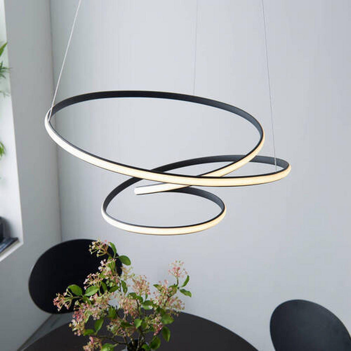 HÄNGELEUCHTE 62/184,5 cm  - Schwarz/Weiß, Design, Kunststoff/Metall (62/184,5cm) - ENDON