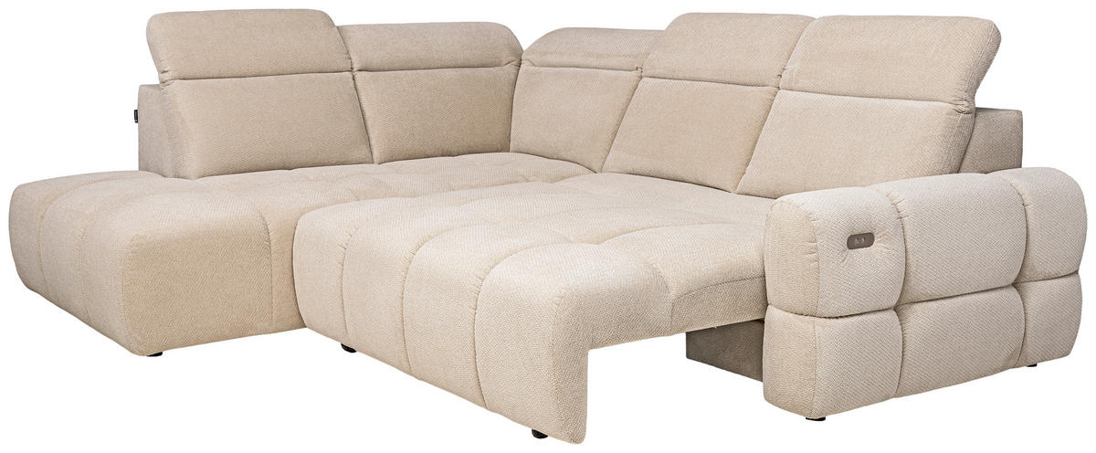 KUTNA GARNITURA tekstil  bež   - bež/crna, Moderno, tekstil/plastika (223/110/270cm)