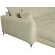 ECKSOFA Beige Chenille - Chromfarben/Beige, KONVENTIONELL, Textil/Metall (227/329cm) - Carryhome