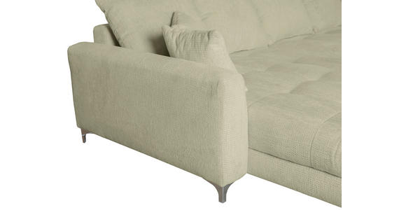 ECKSOFA Beige Chenille - Chromfarben/Beige, KONVENTIONELL, Textil/Metall (227/329cm) - Carryhome