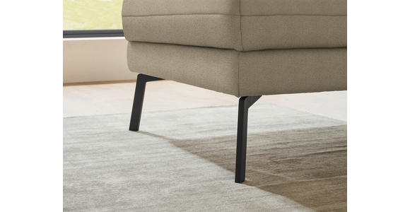 ECKSOFA  in Flachgewebe Hellbraun  175-224/255-365 cm  - Hellbraun/Schwarz, Design, Textil/Metall (175-224/255-365cm) - Dieter Knoll