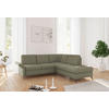 ECKSOFA ROCHELLE E Olivgrün Flachgewebe  - Schwarz/Olivgrün, KONVENTIONELL, Textil/Metall (240/216cm) - Sit & More